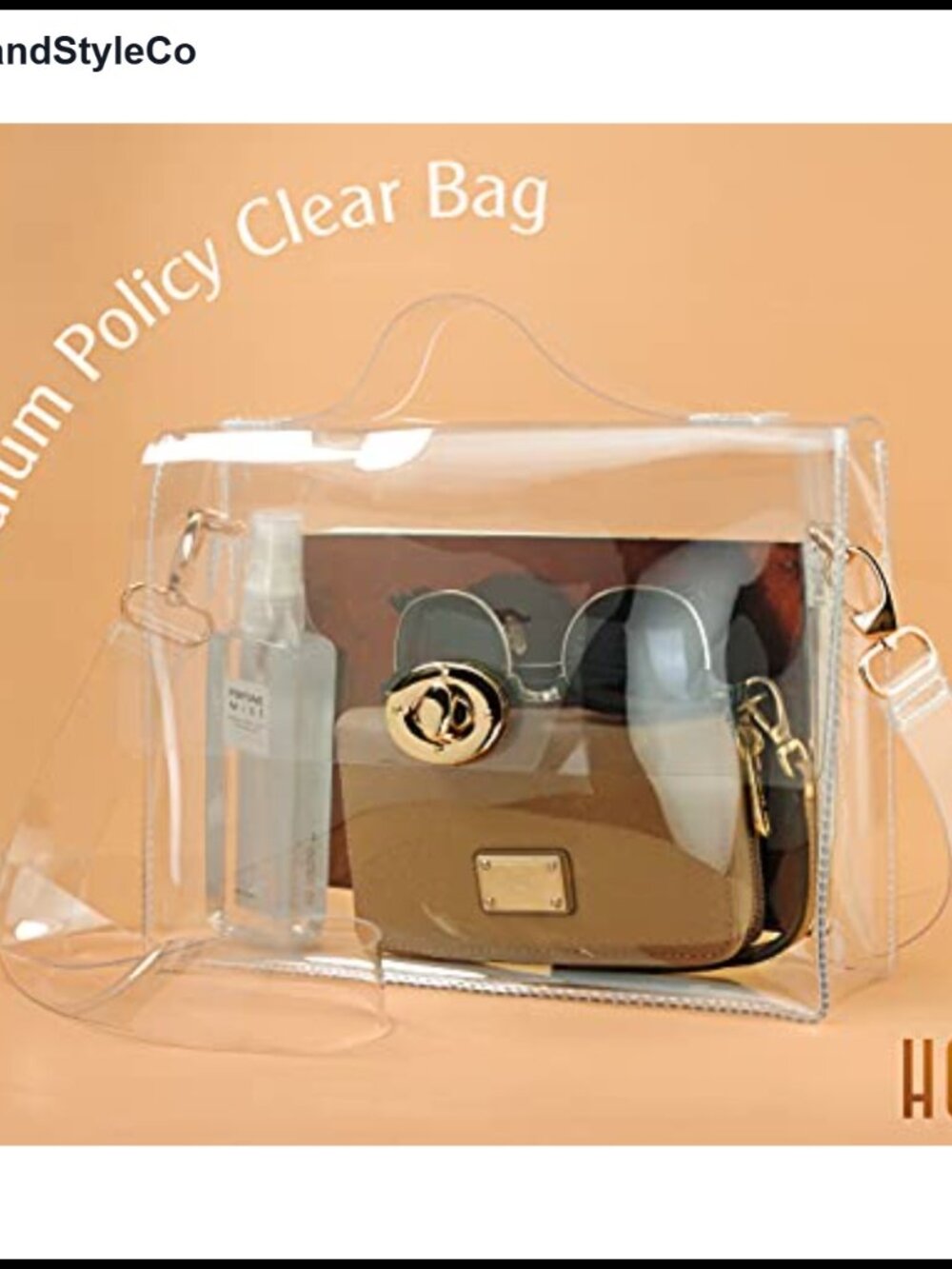 Clear Stadium Approved Crossbody Satchel with Turn Lock - Picture 3 of 6